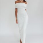 Cruising Sunset Off Shoulder Dress Off White
