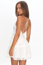 Laney Low Back Cami Strap Dress Lace White - Image 4