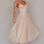 Smitten Sweetheart Neckline Chiffon Midi Dress Champagne