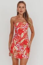 In Paris Embroidered Floral Mini Dress Orange - Image 8