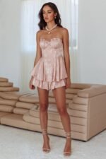 Paris Muse Gathered Bust Romper Rose - Image 4