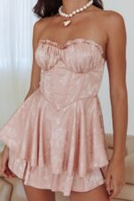 Paris Muse Gathered Bust Romper Rose - Image 5