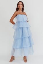 Behati Tiered Layer Midi Dress Blue - Image 4