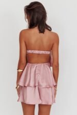 Behati Tiered Layer Strapless Dress Dusty Rose - Image 3
