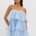 Behati Tiered Layer Mini Dress Blue