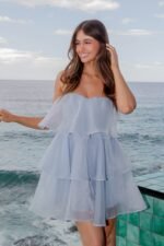 Behati Tiered Layer Mini Dress Blue - Image 8