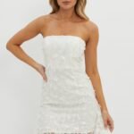 Lacynda Strapless Embellished Mini Dress White