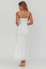 Passione Tied Bust Lace Maxi Dress White - Image 2