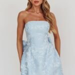 Melty Kisses Bow Mini Dress Blue