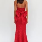 Melty Kisses Bow Back Maxi Dress Wine