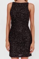 Helsi Backless Mini Dress Sequin Black - Image 3