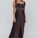 Pennelope Tied Shoulder Maxi Dress Black