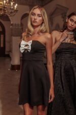 All For You Bow Strapless Mini Dress Black - Image 2