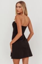 All For You Bow Strapless Mini Dress Black - Image 3