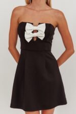 All For You Bow Strapless Mini Dress Black - Image 5