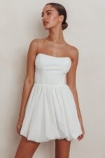 Like Art Strapless Bubble Mini Dress Off White - Image 6