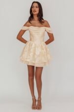 Lusting Off Shoulder Mini Dress Cream - Image 3