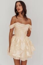 Lusting Off Shoulder Mini Dress Cream - Image 6
