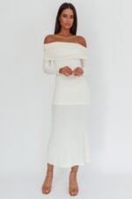 Juju Off-Shoulder Maxi Dress White - Image 6