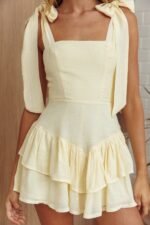 Despacito Tied Shoulder Mini Dress Butter - Image 4