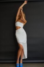 Can't Hardly Wait Cut-Out Midi Dress Sequin White - Image 10