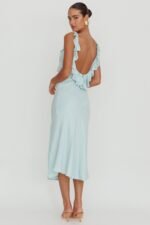 Alba Frill Trim Midi Dress Baby Blue - Image 2