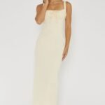 Sweet Pea Tied Bust Midi Dress Butter
