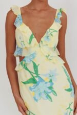 Second Chances Ruffle Trim Maxi Dress Lily Blue - Image 4