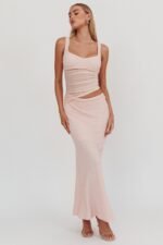 Lorely Mesh Waist Maxi Dress Baby Pink - Image 7