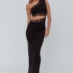 Mahli One-Shoulder Cut-Out Maxi Dress Black