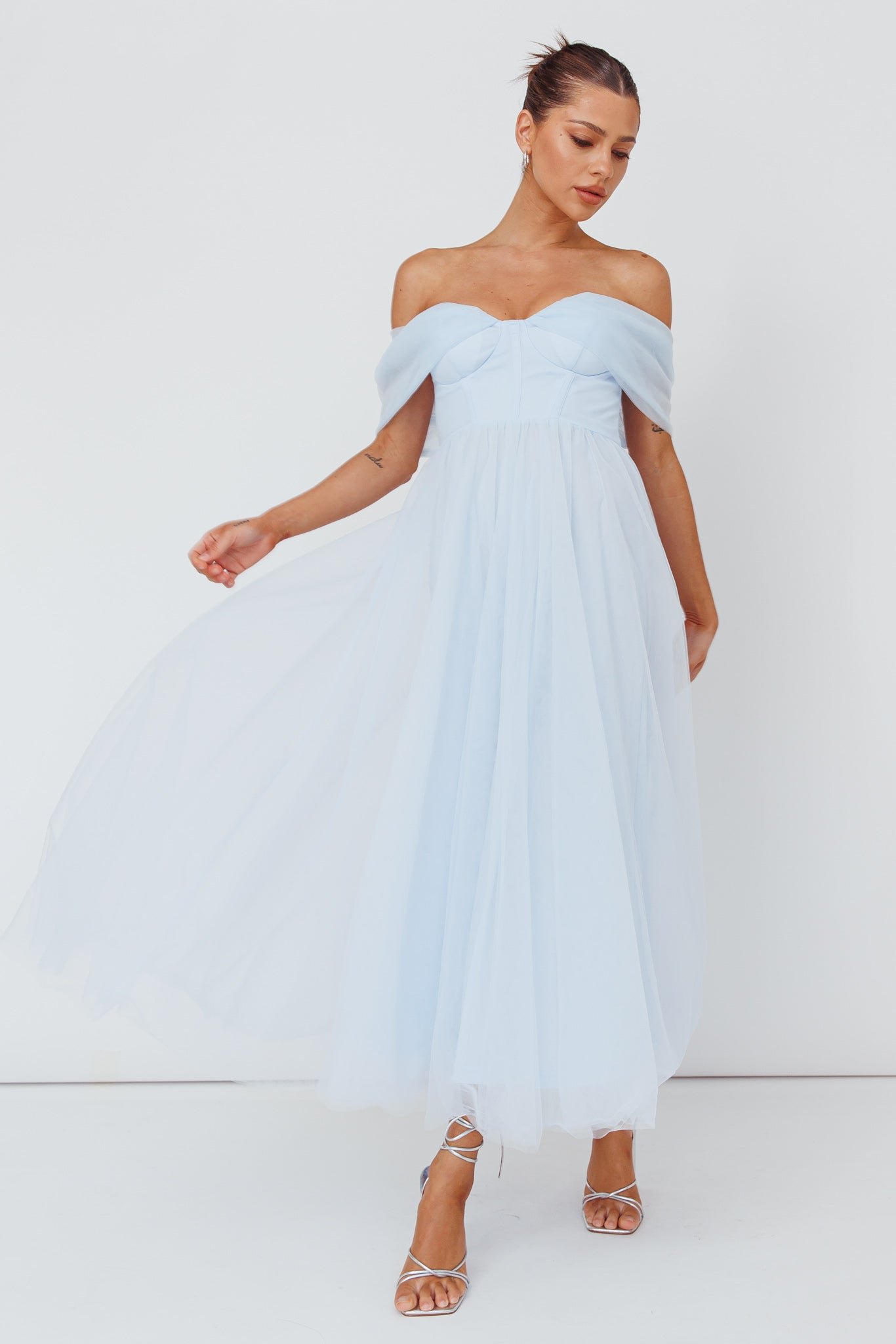 CM6198D_20POWDER_20BLUE-1 Dreamers & Lovers Off-Shoulder Maxi Dress Powder Blue - Image 1