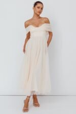 Dreamers & Lovers Off-Shoulder Maxi Dress Vanilla - Image 3