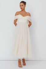 Dreamers & Lovers Off-Shoulder Maxi Dress Vanilla - Image 5