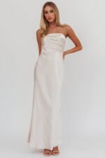 City Of Stars Strapless Maxi Dress Champagne - Image 5