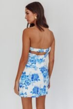 Sorbet Strapless Mini Dress Blue - Image 5