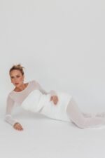 Harpa Mesh Maxi Dress White - Image 2