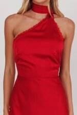 Adora One-Shoulder Maxi Dress Red - Image 4