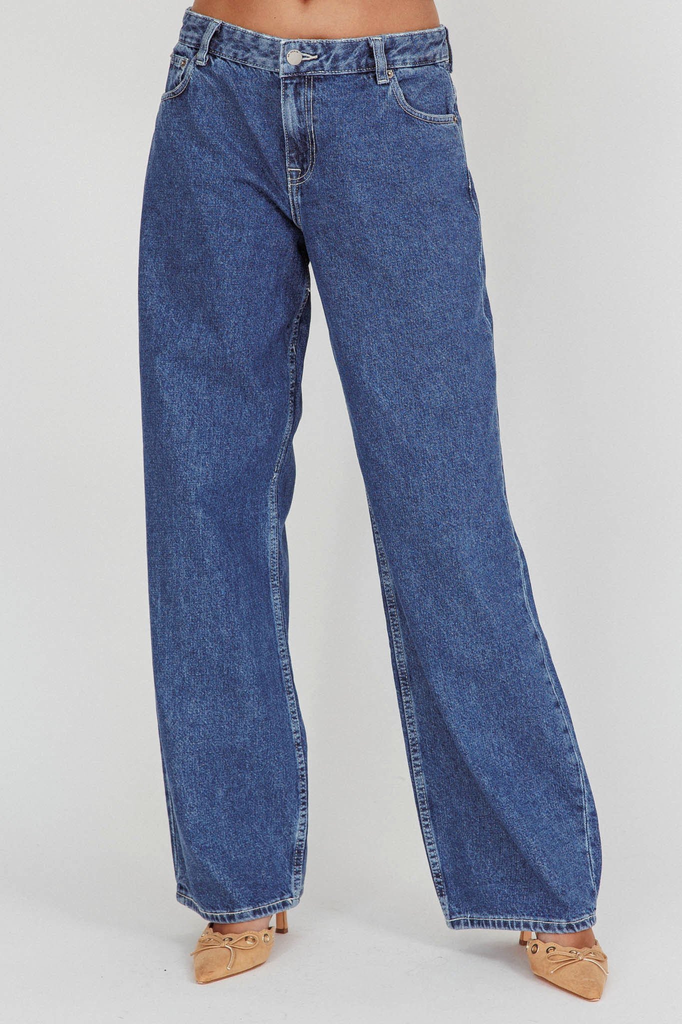 SLDD007_20PEBBLE_20MID_20STONE-4 DR DENIM Hill Low Jeans Pebble Mid Stone - Image 1