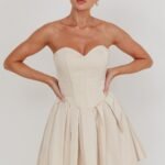 What I Like Sweetheart Neckline Mini Dress Champagne