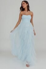 Rori Tulle Cascade Maxi Dress Blue - Image 5