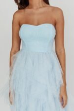 Rori Tulle Cascade Maxi Dress Blue - Image 6
