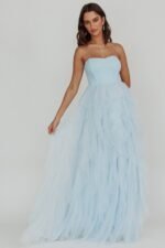 Rori Tulle Cascade Maxi Dress Blue - Image 2