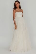 Rori Tulle Cascade Maxi Dress Ivory - Image 4