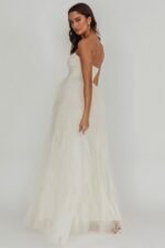 Rori Tulle Cascade Maxi Dress Ivory - Image 3