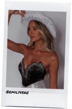 Up All Night Diamante Crop Top Black - Image 2