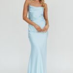 Palma Low Back Strappy Maxi Dress Baby Blue