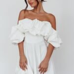 Kailynn Off-Shoulder A-Line Mini Dress White