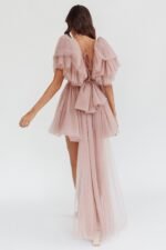 Star Power Tulle Train Mini Dress Blush - Image 3