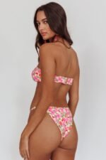 Agape Bandeau O-Ring Bikini Top Yellow Floral - Image 3