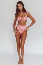 Harmonia High Waist Bikini Bottom Yellow Floral - Image 4